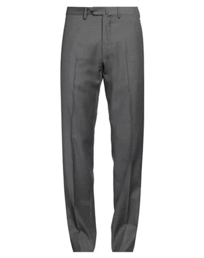 Caruso Man Pants Lead Size 40 Wool In Grey