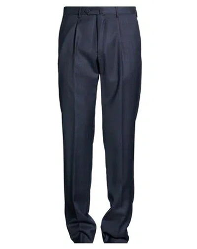 Caruso Man Pants Midnight Blue Size 36 Wool