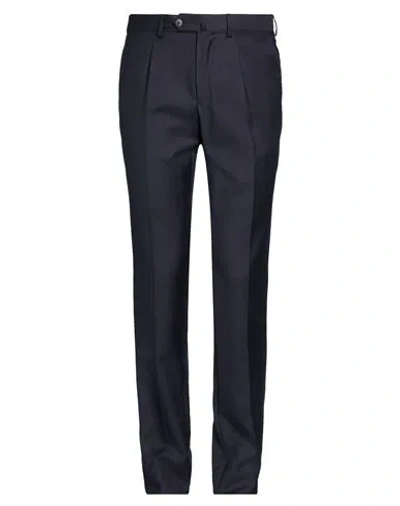 Caruso Man Pants Midnight Blue Size 38 Wool In Black