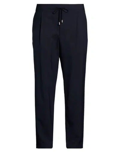 Caruso Man Pants Midnight Blue Size 44 Wool In Black