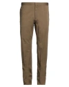 Caruso Man Pants Military Green Size 40 Cotton, Elastane
