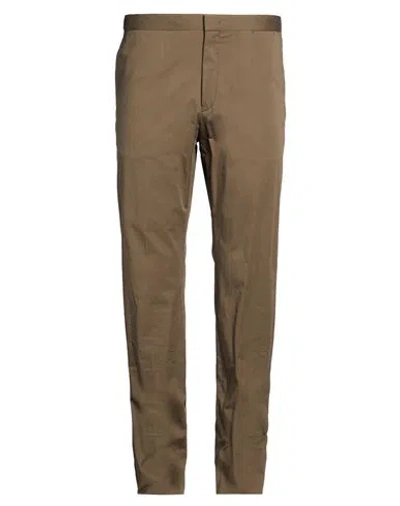 Caruso Man Pants Military Green Size 40 Cotton, Elastane