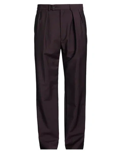 Caruso Man Pants Plum Size 30 Wool, Mohair Wool In Purple