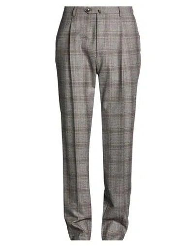 Caruso Man Pants Taupe Size 36 Wool In Gray