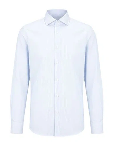 Caruso Man Shirt Azure Size 17 ½ Cotton In Blue