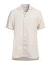 Caruso Man Shirt Beige Size Xxl Linen