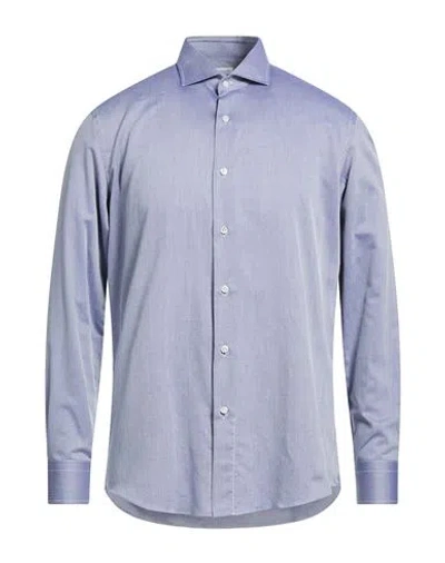 Caruso Man Shirt Blue Size 15 Cotton