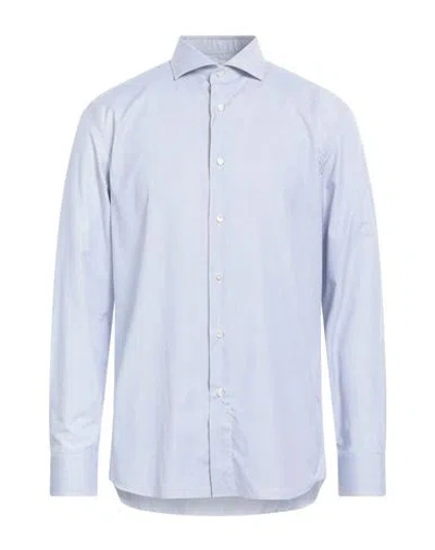 Caruso Man Shirt Blue Size 17 Cotton