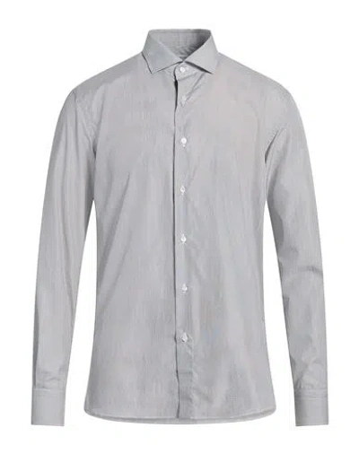 Caruso Man Shirt Grey Size 15 ½ Cotton In Gray