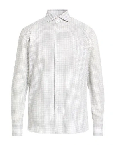 Caruso Man Shirt Grey Size 16 ½ Cotton In White