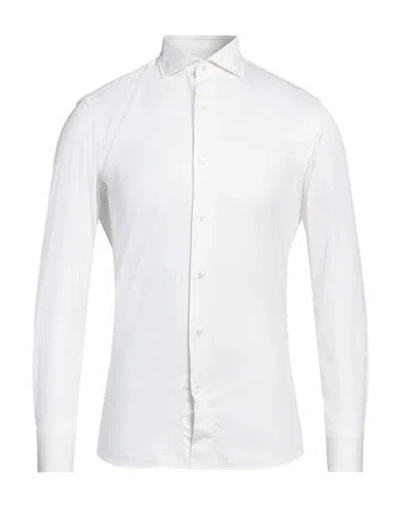Caruso Man Shirt Ivory Size 15 Cotton In White