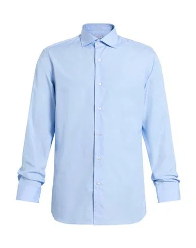 Caruso Man Shirt Light Blue Size 16 Cotton