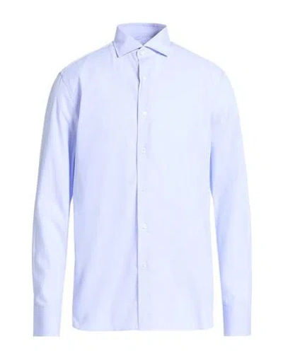 Caruso Man Shirt Lilac Size 16 ½ Cotton In Purple