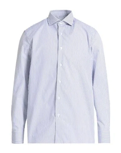Caruso Man Shirt Navy Size 17 ½ Cotton In Blue