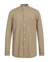 Caruso Man Shirt Sage Green Size L Cotton In Sage Green