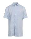 Caruso Man Shirt Sky Blue Size Xxl Linen