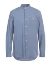 Caruso Man Shirt Slate Blue Size L Cotton