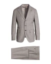 Caruso Man Suit Beige Size 44 Wool In Gray