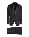 Caruso Man Suit Black Size 38 Wool, Superkid Mohair In Black