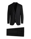Caruso Man Suit Black Size 40 Wool In Animal Print