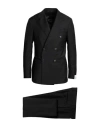 Caruso Man Suit Black Size 42 Wool, Mohair Wool In Black