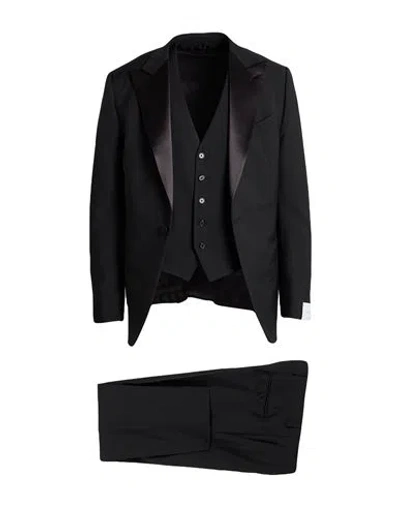 Caruso Man Suit Black Size 42 Wool, Mohair Wool