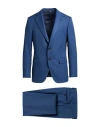 Caruso Man Suit Blue Size 42 Polyester, Wool