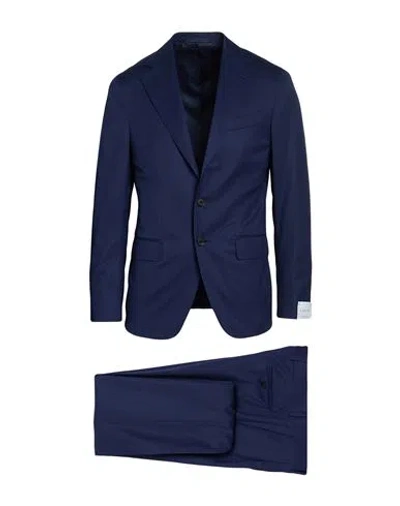 Caruso Man Suit Blue Size 44 Wool