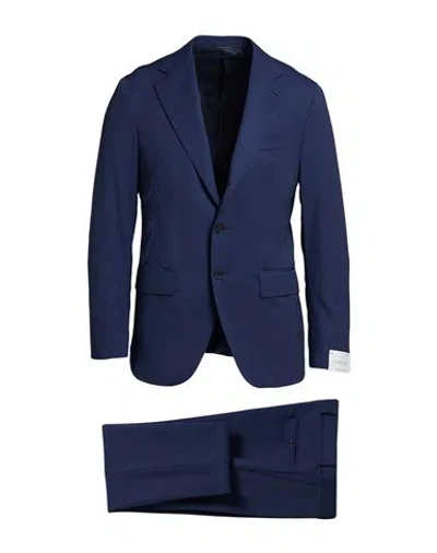 Caruso Man Suit Blue Size 46 Wool