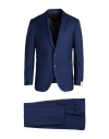 Caruso Man Suit Blue Size 46 Wool In Blue