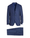 Caruso Man Suit Blue Size 46 Wool In Blue