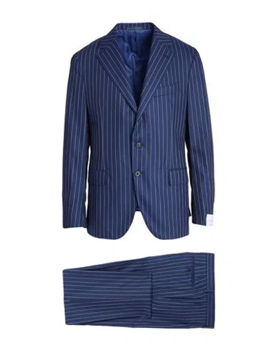 Caruso Man Suit Blue Size 46 Wool