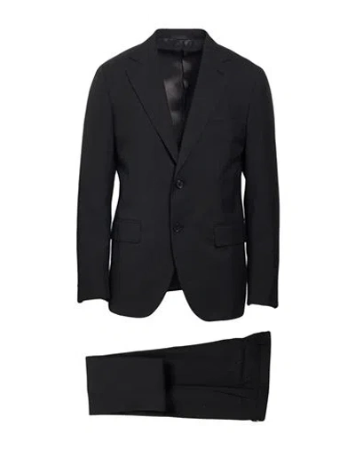 Caruso Man Suit Charcoal Size 40 Wool In Grey