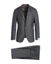 Caruso Man Suit Charcoal Size 44 Super 130s Wool In Gray