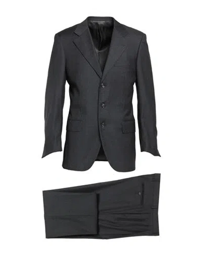 Caruso Man Suit Charcoal Size 44 Wool In Gray