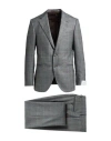 Caruso Man Suit Charcoal Size 44 Wool In Gray