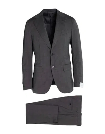 Caruso Man Suit Charcoal Size 46 Wool, Nylon, Elastane In Gray