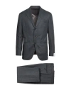 Caruso Man Suit Charcoal Size 48 Wool In Blue