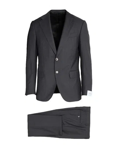 Caruso Man Suit Charcoal Size 48 Wool In Gray