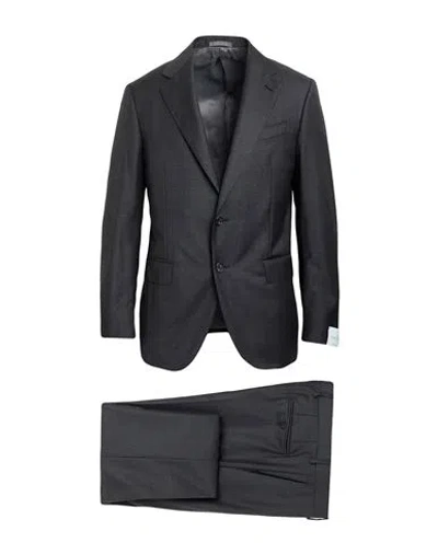 Caruso Man Suit Charcoal Size 50 Wool In Gray