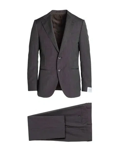 Caruso Man Suit Charcoal Size 50 Wool, Mohair Wool, Silk In Gray