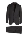 Caruso Man Suit Chocolate Brown Size 44 Wool, Mohair Wool In Black