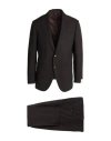 Caruso Man Suit Dark Brown Size 46 Wool In Brown