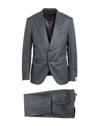 Caruso Man Suit Grey Size 36 Wool