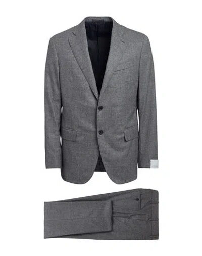 Caruso Man Suit Grey Size 40 Wool, Elastane