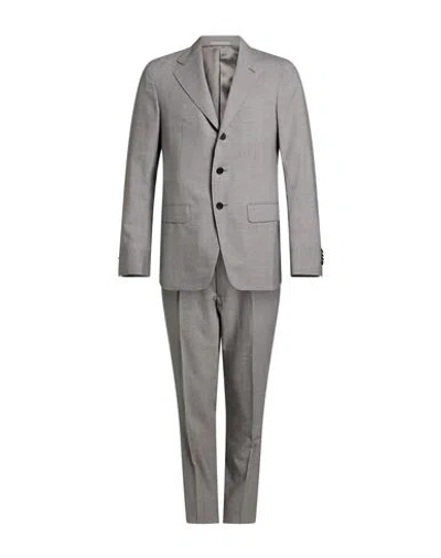 Caruso Man Suit Grey Size 40 Wool, Mohair Wool In Gray