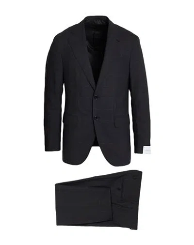 Caruso Man Suit Grey Size 42 Super 180s Wool In Black