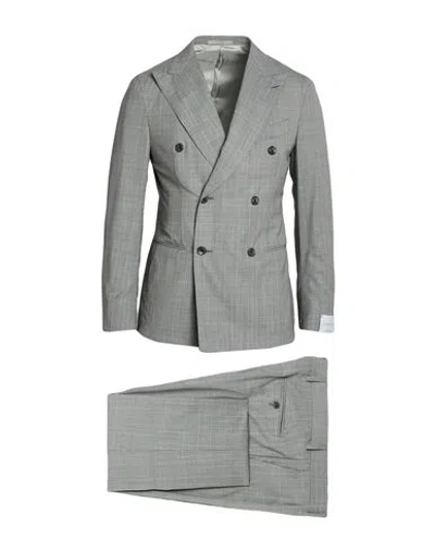 Caruso Man Suit Grey Size 42 Wool In Gray