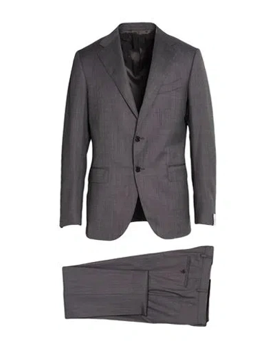 Caruso Man Suit Grey Size 42 Wool In Gray