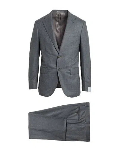 Caruso Man Suit Grey Size 44 Wool In Gray